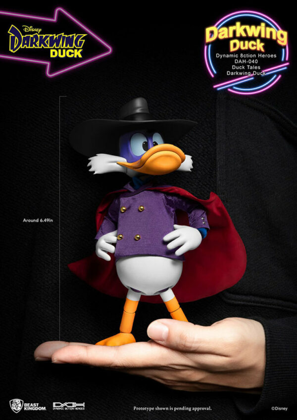 Beast Kingdom Darkwing Duck DAH Dynamic Dark Knight Metal Action Heroes Disney Action Figure - immagine 3