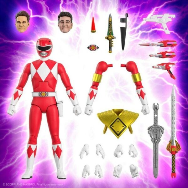 Super7 Mighty Morphin Power Rangers Red Ranger Deluxe Action Figure - immagine 2