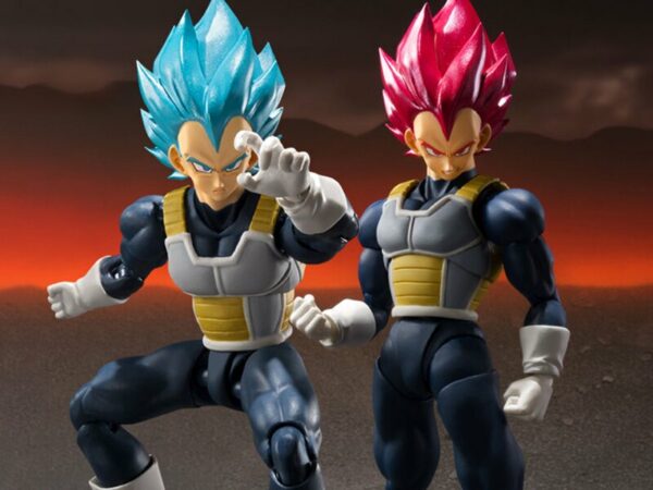 Dragon Ball Super S.H. Figuarts Vegeta Super Saiyan God Blue Red (15th Anniversary Version) Action Figure Bandai - immagine 2