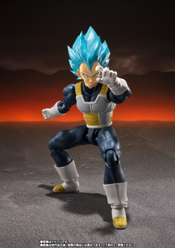 Dragon Ball Super S.H. Figuarts Vegeta Super Saiyan God Blue Red (15th Anniversary Version) Action Figure Bandai - immagine 5