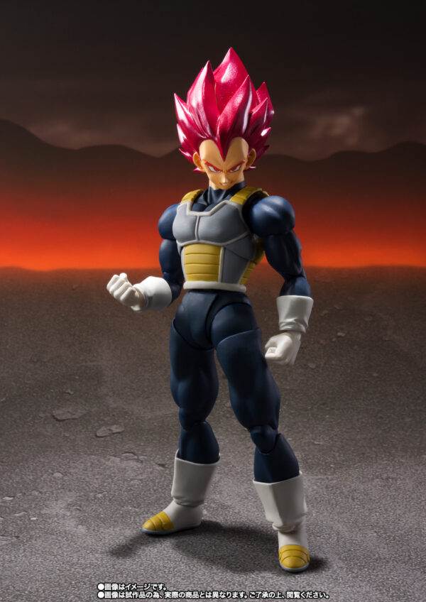 Dragon Ball Super S.H. Figuarts Vegeta Super Saiyan God Blue Red (15th Anniversary Version) Action Figure Bandai - immagine 4