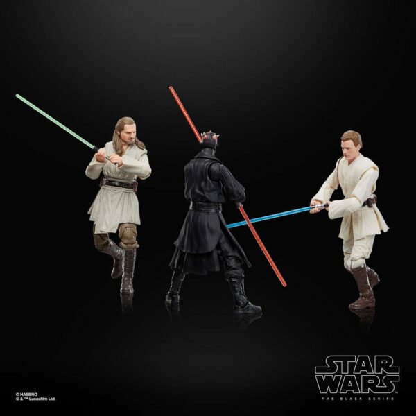 Star Wars Episode I Black Series Action Figure 3-Pack Qui-Gon Jinn, Darth Maul, Obi-Wan Kenobi Exclusive 40th Anniversary Deluxe Edition Hasbro Action Figure 16cm - immagine 5