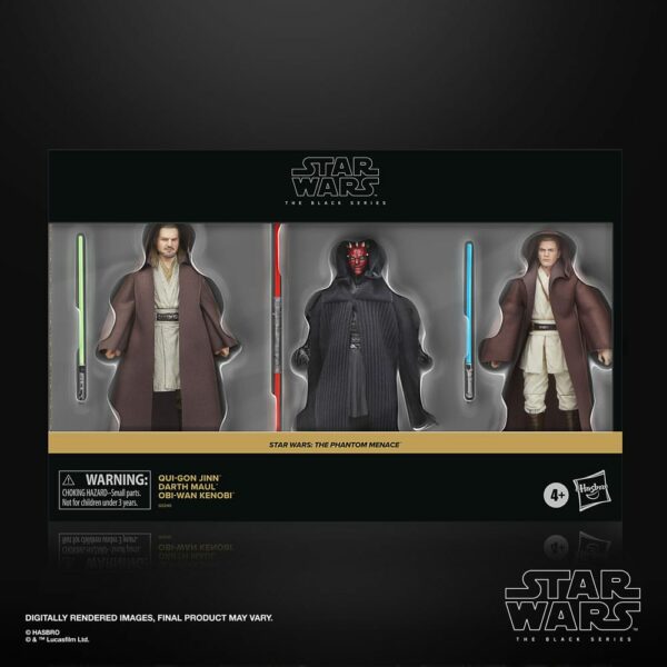 Star Wars Episode I Black Series Action Figure 3-Pack Qui-Gon Jinn, Darth Maul, Obi-Wan Kenobi Exclusive 40th Anniversary Deluxe Edition Hasbro Action Figure 16cm - immagine 2