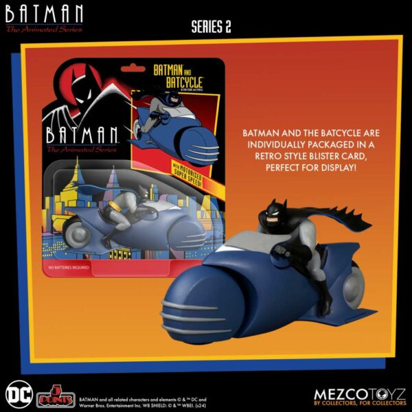 PREORDINE - DC Mezco 5 points Batman The Animated Series Batman & Batcycle Action Figure