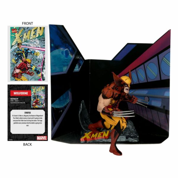Marvel Mcfarlane Toys X-men Issue #1 Wolverine Classic Costume Brown Yellow Exclusive Edition 1/10 Statue Statua Figure 17cm - immagine 2