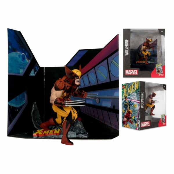 Marvel Mcfarlane Toys X-men Issue #1 Wolverine Classic Costume Brown Yellow Exclusive Edition 1/10 Statue Statua Figure 17cm - immagine 4