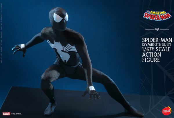 Marvel Hono Studio Hot Toys Black Costume Spider-man Symbiote Venom Action Figure 1/6 28 cm - immagine 7