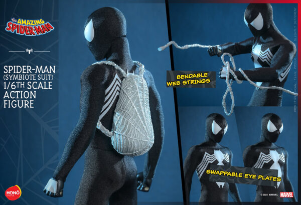 Marvel Hono Studio Hot Toys Black Costume Spider-man Symbiote Venom Action Figure 1/6 28 cm - immagine 3