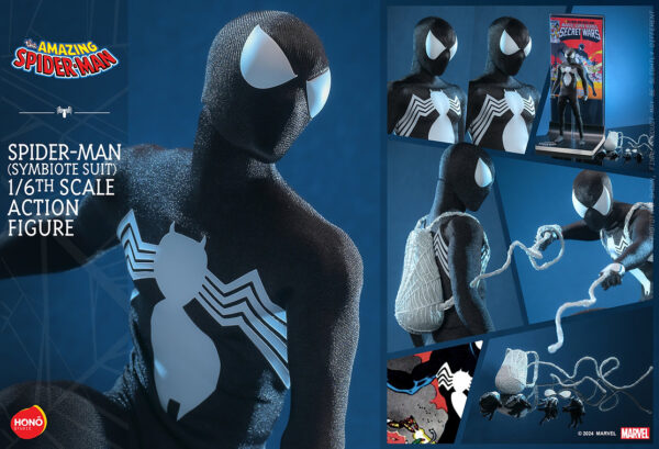 Marvel Hono Studio Hot Toys Black Costume Spider-man Symbiote Venom Action Figure 1/6 28 cm - immagine 2