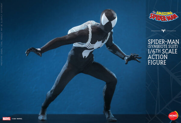 Marvel Hono Studio Hot Toys Black Costume Spider-man Symbiote Venom Action Figure 1/6 28 cm - immagine 8