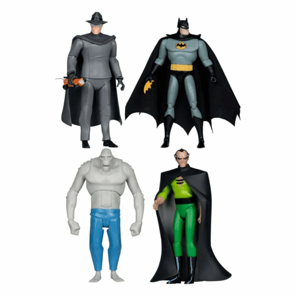 PREORDINE - DC Multiverse Mcfarlane Toys Batman The Animated Series Action Figure Jonah Hex Build A Figure Set Completo (Batman, Killer Croc, Ras Al Ghul, Grey Ghost)